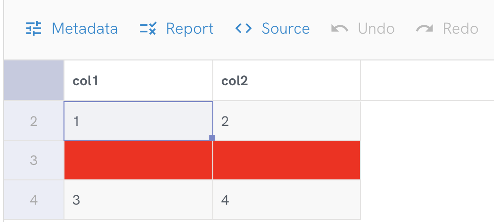 Empty row error
